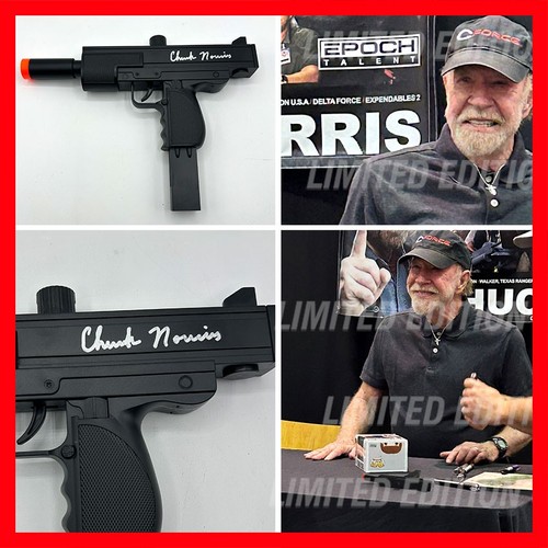 Chuck norris signed uzi - norris,