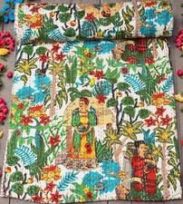 King Size Kantha Quilt White