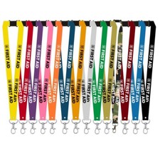 First Aid printed Lanyard neck strap, ID HOLDER Safety breakaway clip UK nurse