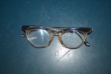 Vtg 50's Doretta UK Cats eye 2 tone black glasses frames 120mm x 120mm revival