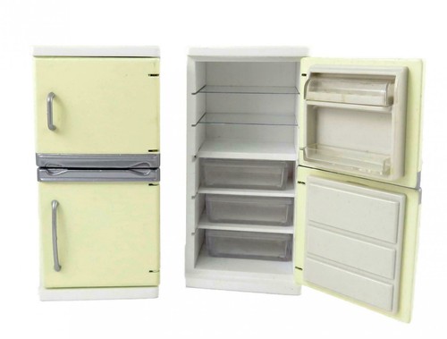 Dolls house cream - dolls, fridge