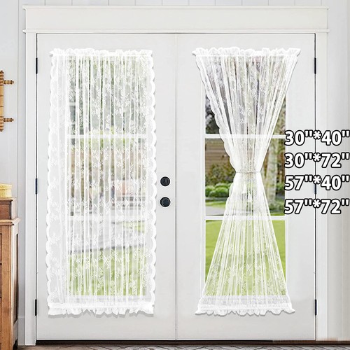 White door sheer - door, curtains