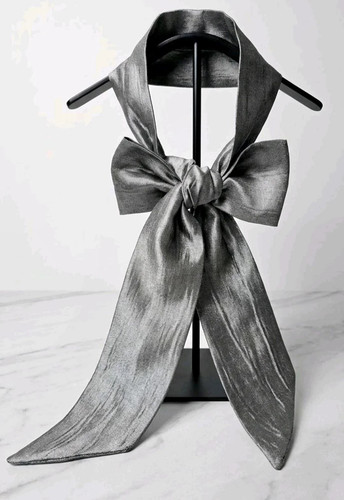 Silver grey crinkle - silver, silky