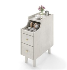 Narrow Nightstand Solid Wood