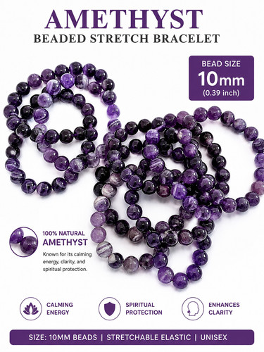Natural amethyst beaded - amethyst,