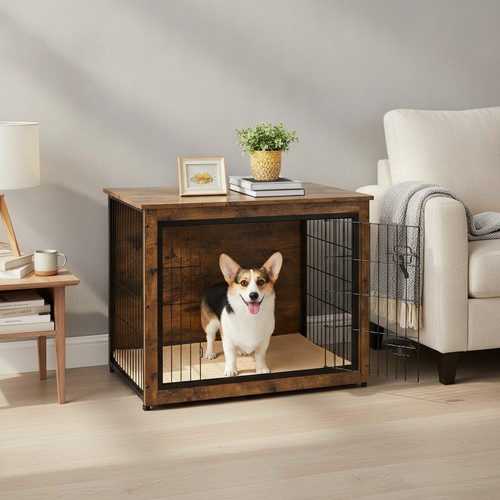 Dog crate end table - crate,