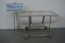 Plastic Mixing / draining Trough Stainless Steel Frame + wheels - 180 litres 