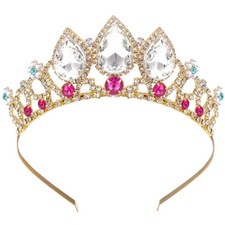 Princess Crown for Girls Pearl Crown Handmade Pearl Crystal Tiara Use