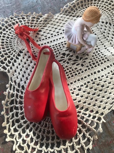 Vintage red ceramic ballet - vintage,
