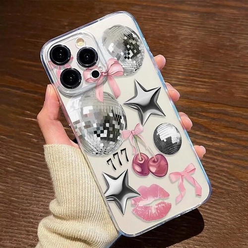 Disco ball cherry bow phone - ball,