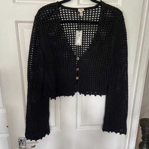 River island black crochet - black,