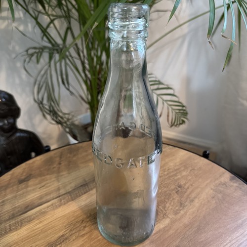 Antique aqua glass bottle - glass,