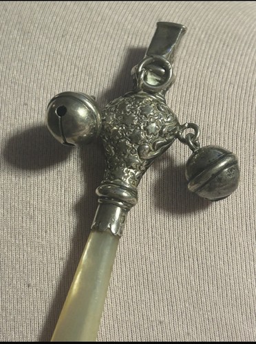 Sterling silver baby - baby, rattle