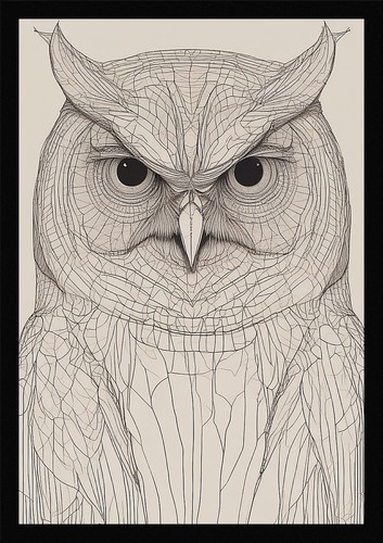 Vibrant owl framed - vibrant, wall