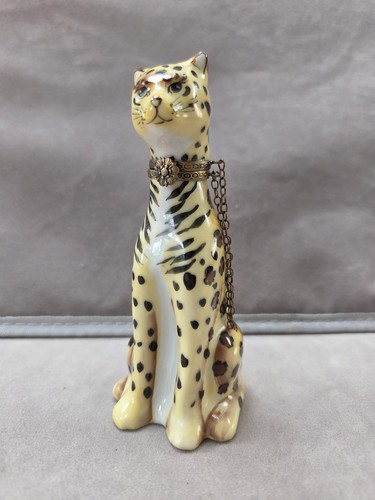 Limoges hand painted leopard - painted,