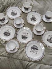 Clay Cross Chesterfield Commemorative Plate Set 6 Plates 6 Saucers 6 Cups