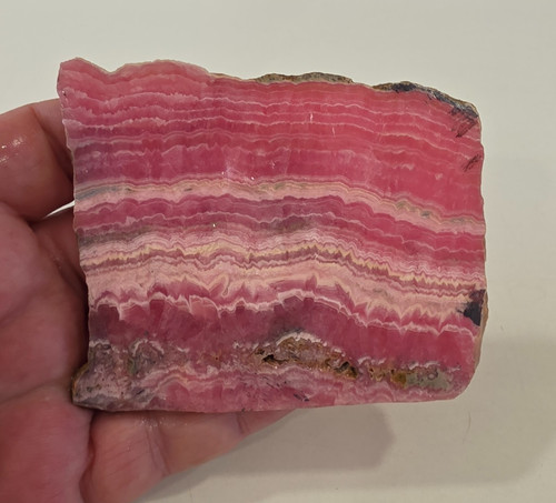 Natural rhodochrosite slab