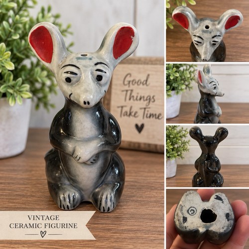 Vintage retro ceramic mouse - retro,