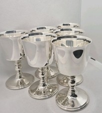 BARKER ELLIS ENGLAND SET of 6 STERLING SILVER GOBLETS