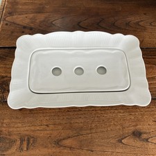 Vintage Pillivuyt White French Ironstone Asparagus Drainer & Serving Dish Vgc