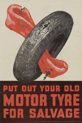 Vintage salvage tyre poster - poster,