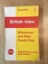 1973 Geographia British Isles Motorways And Main Roads Map