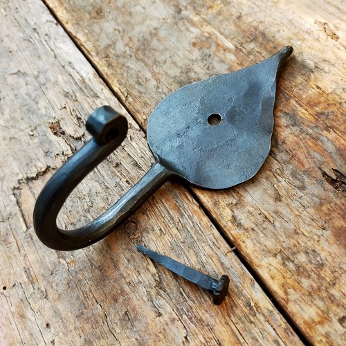 Hand forged iron leaf - forged,