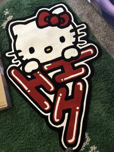 Hello kitty peeking rug - hello,