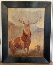 Original Signed Oil Painting Red Deer Stag Landseer (After) Monarch of the Glen