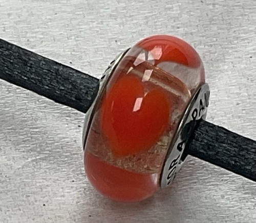 Pandora orange heart murano - pandora,