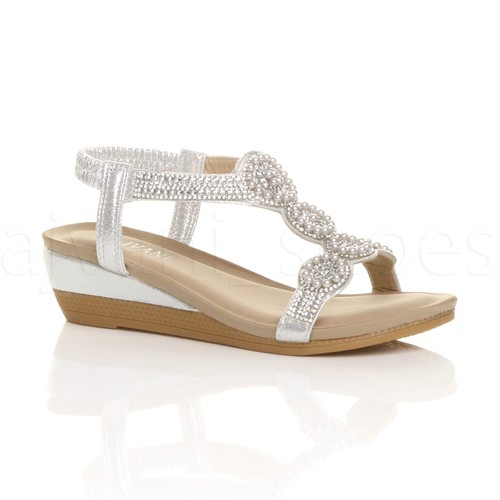 Womens ladies mid wedge - mid, heel