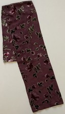 ++A Dusky Pink Flower Design Vintage Chiffon & Velvet Double Layer Scarf 