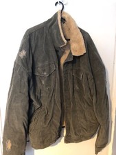 Zara Man distressed fleece lined cord jacket large