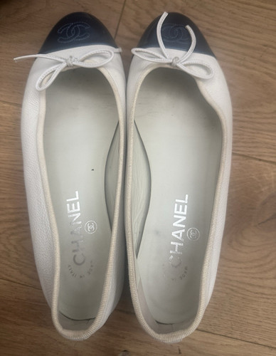 Chanel ballerina beige navy - chanel,