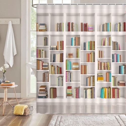 Bookshelf shower curtain - shower,