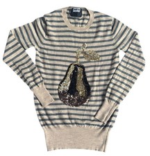 Markus Lupfer Merino Wool Sequin Pear Jumper Size Medium M