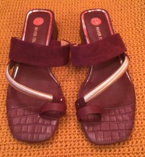 River Island, Ladies Size 4, Dark Red, Toe Post Slip On Sandals, New With Label