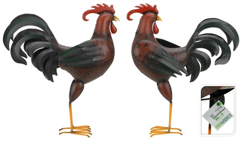 Large metal cockerel rustic - metal,