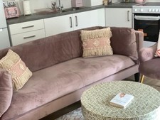 Pink Sofa (can be sold as set with footstool & chair)