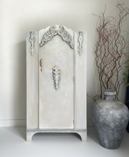 Vintage Single Wardrobe Hand Painted With Beige Cream Blends