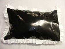 black PVC RUFFLED pillow case