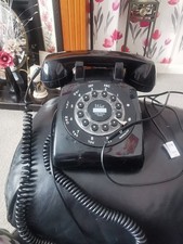 Vintage Black Retro Push Button Telephone (Untested)