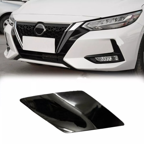 Glossy black front bumper tow - black,