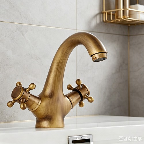 Antique brass bathroom basin - bathroom,