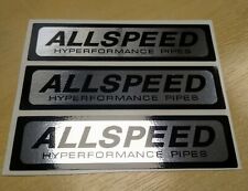 Allspeed Exhaust Stickers - 3 (Three) - Brand New Silver Foil Exhaust Stickers