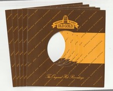 Quantity of 5 Original UK 'OLD GOLD' Label 7" Record Paper Sleeves -  New/Unused