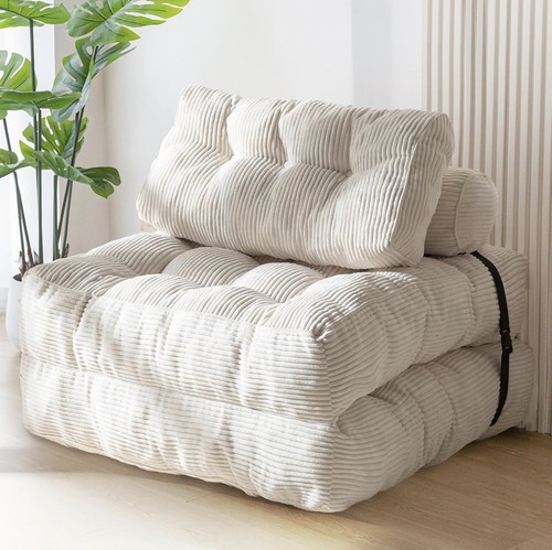 Folding sofa bed beige - sofa,