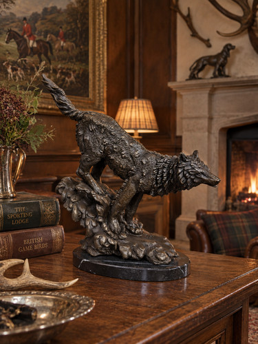 Bronze sculpture wolf - of, a