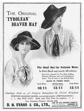 TYROLEAN BEAVER HAT - Antique Advertisement 1912
