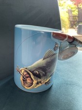 Big Mouth Bass Rod and Reel Fishing Coffee Mug Five and Dime 1992 Unique Gift ?